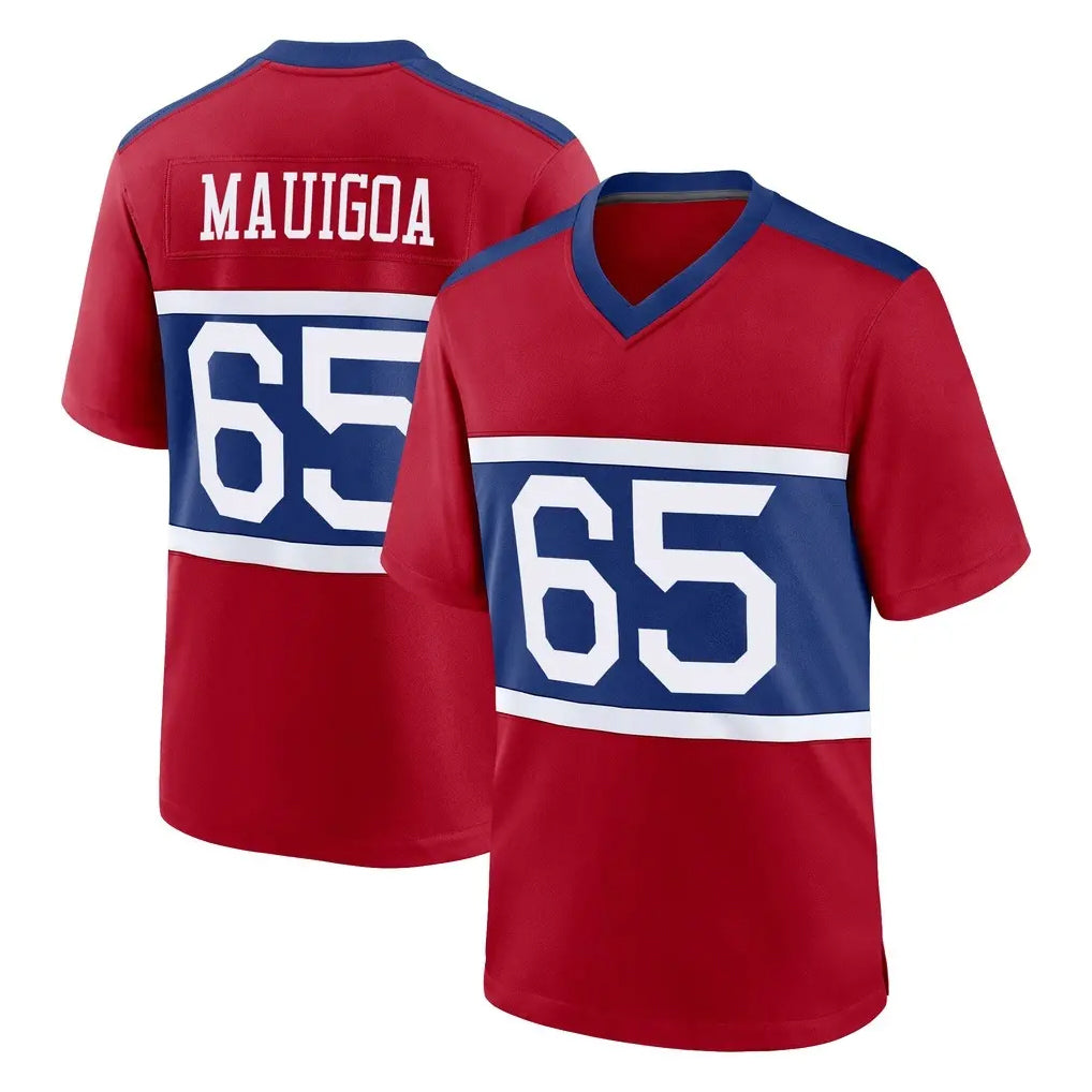 NY.Giants #65 Francis Mauigoa Player Red Century Home Game BALCE Stitched Jerseys