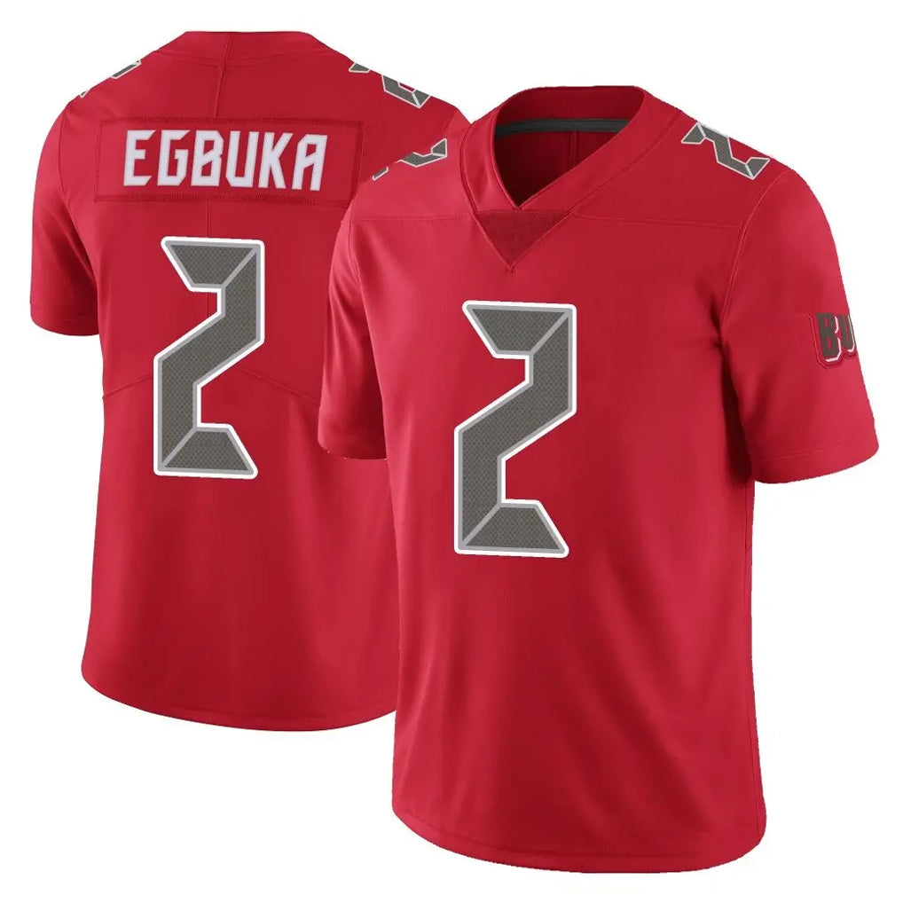 TB.Buccaneers #2 Emeka Egbuka Player Red Limited Color Rush Home Game BALCE Stitched Jerseys