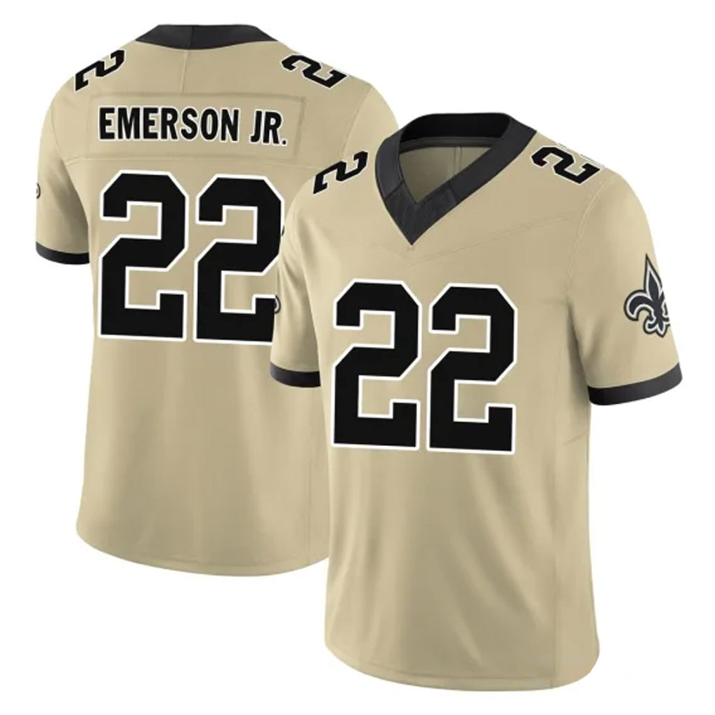 NO.Saints #22 Martin Emerson Jr. Player Gold Limited Vapor F.U.S.E. Home Game BALCE Stitched Jerseys