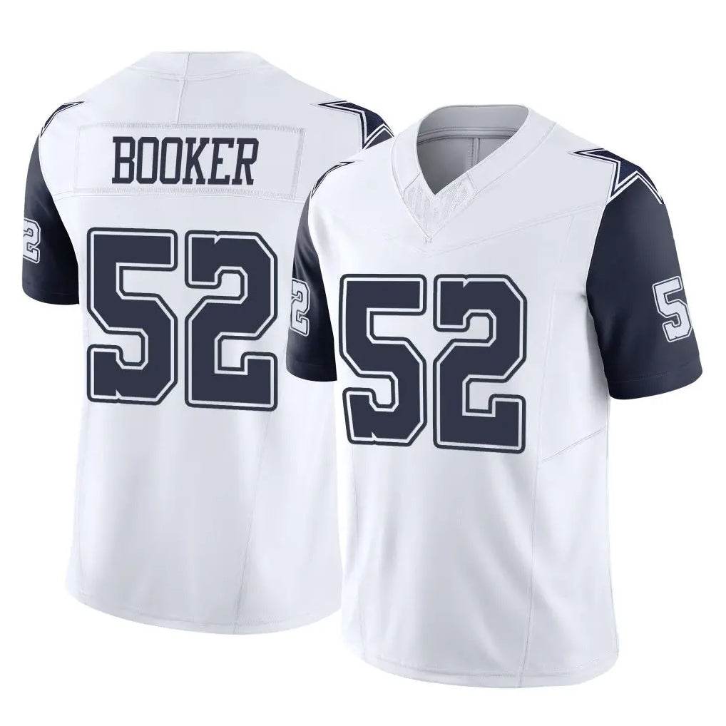 D.Cowboys #52 Tyler Booker Player White-Navy Limited Vapor F.U.S.E. Home Game BALCE Stitched Jerseys
