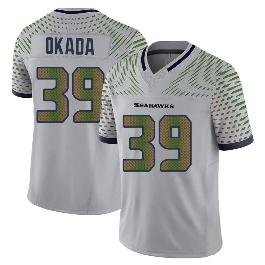 S.Seahawks #39 Ty Okada Player Grey Limited 2025 Rivalries Collection Home Game BALCE Stitched Jerseys