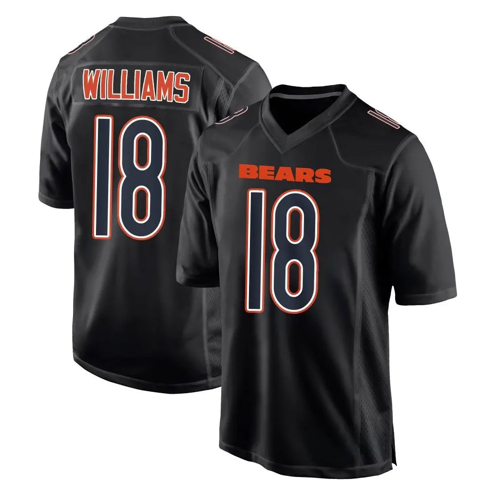 C.Bears #18 Caleb Williams Player Carbon Black Fashion Game BALCE Stitched Jerseys