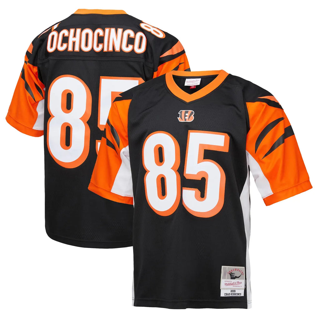 C.Bengals #85 Chad Johnson Player Black Mitchell & Ness Replica BALCE Stitched Jerseys