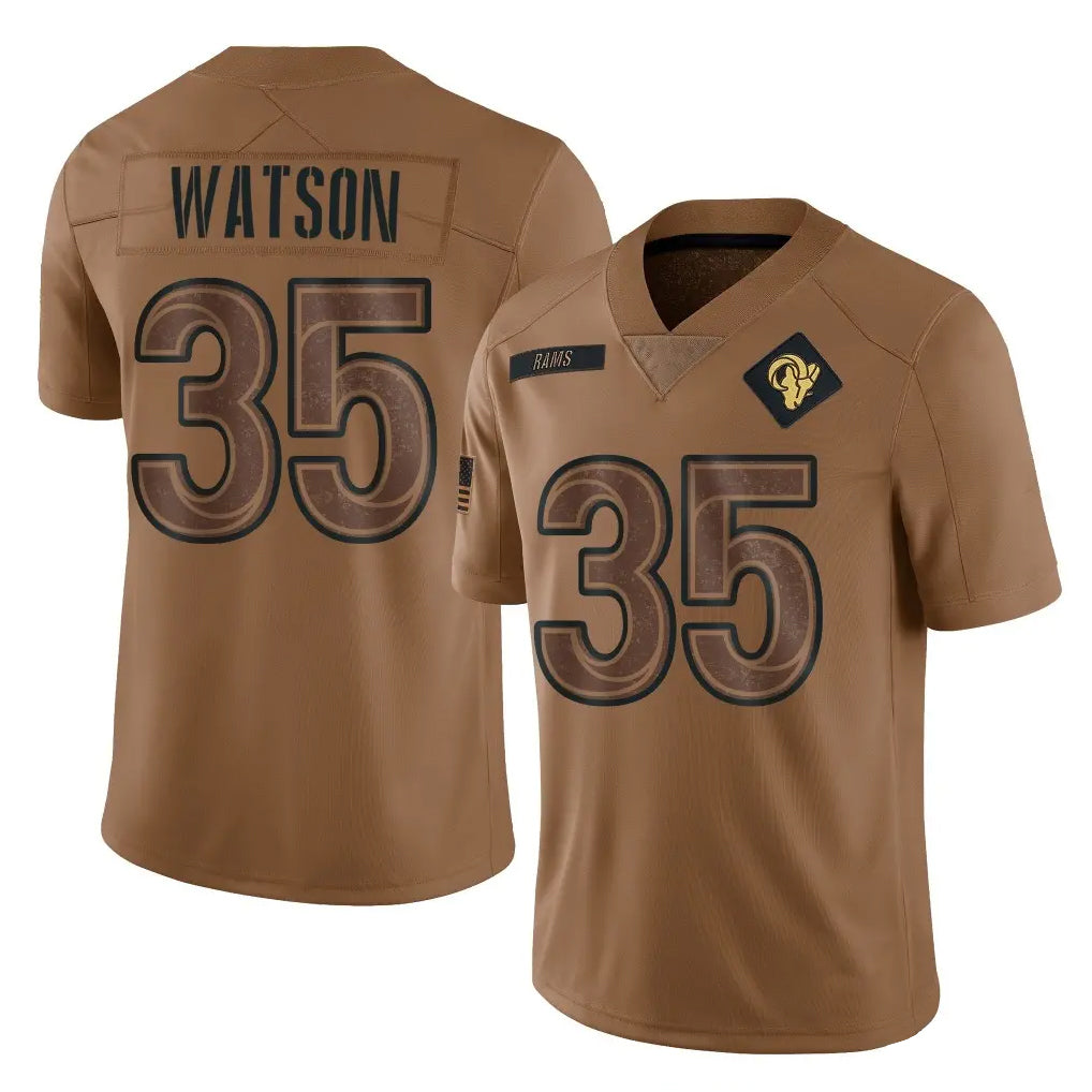 LA.Rams #35 Jaylen Watson Player Brown Salute To Service Limited BALCE Stitched Jerseys
