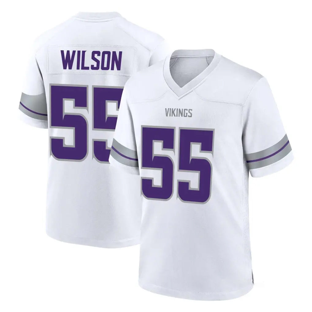 M.Vikings #55 Eric Wilson Player White Alternate Home Game BALCE Stitched Jerseys