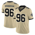 NO.Saints #96 Carl Granderson Player Gold Limited Vapor F.U.S.E. Home Game BALCE Stitched Jerseys