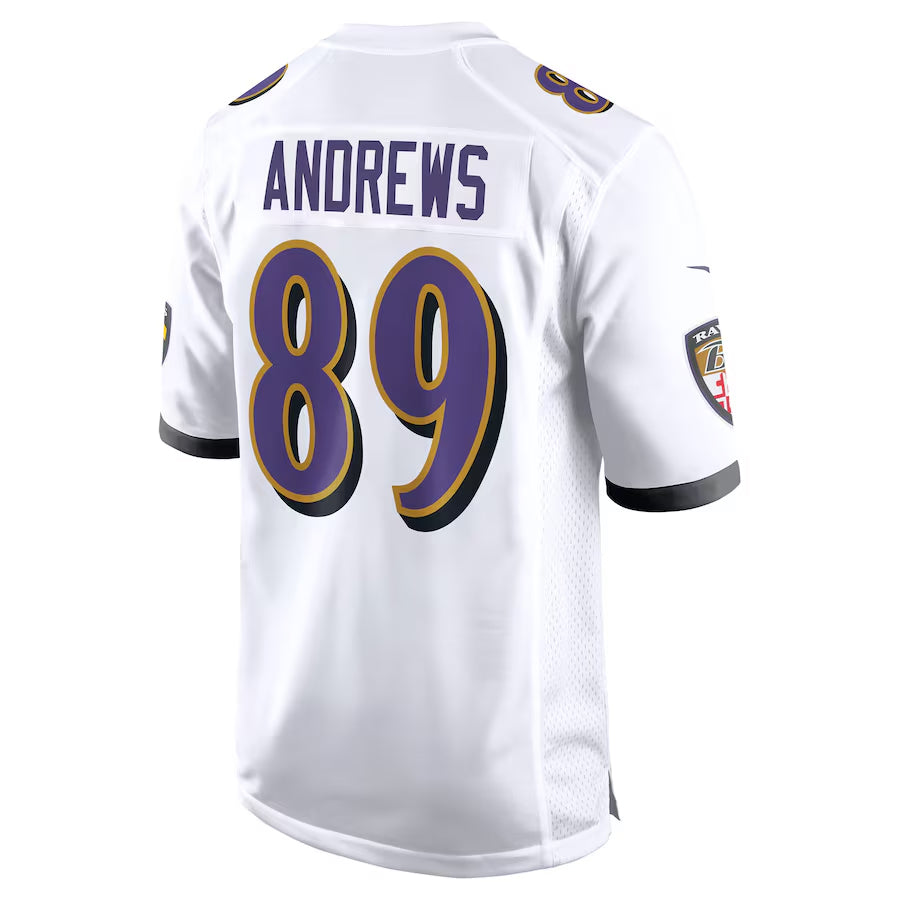 B.Ravens #89 Mark Andrews Player White Alternate Home Game BALCE Stitched Jerseys