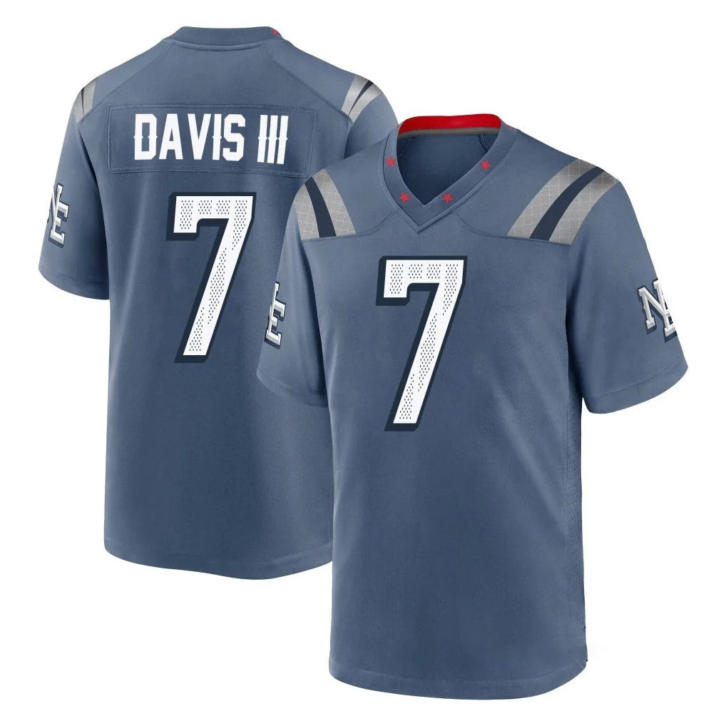 NE.Patriots #7 Carlton Davis III Player Blue Rivalries Collection Home Game BALCE Stitched Jerseys