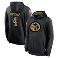 P.Steelers #4 DK Metcalf Player Black Salute to Service Hoodies Limited Game BALCE Stitched Jerseys