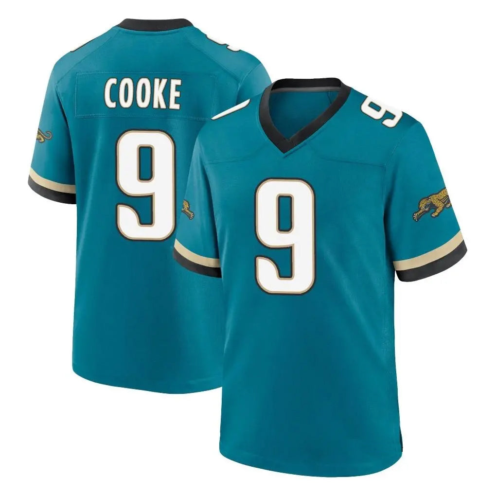 J.Jaguars #9 Logan Cooke Player Teal Prowler Throwback Limited Home Game BALCE Stitched Jerseys