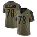 C.Bengals #78 Anthony Munoz Player Olive Salute to Service Game BALCE Stitched Jerseys