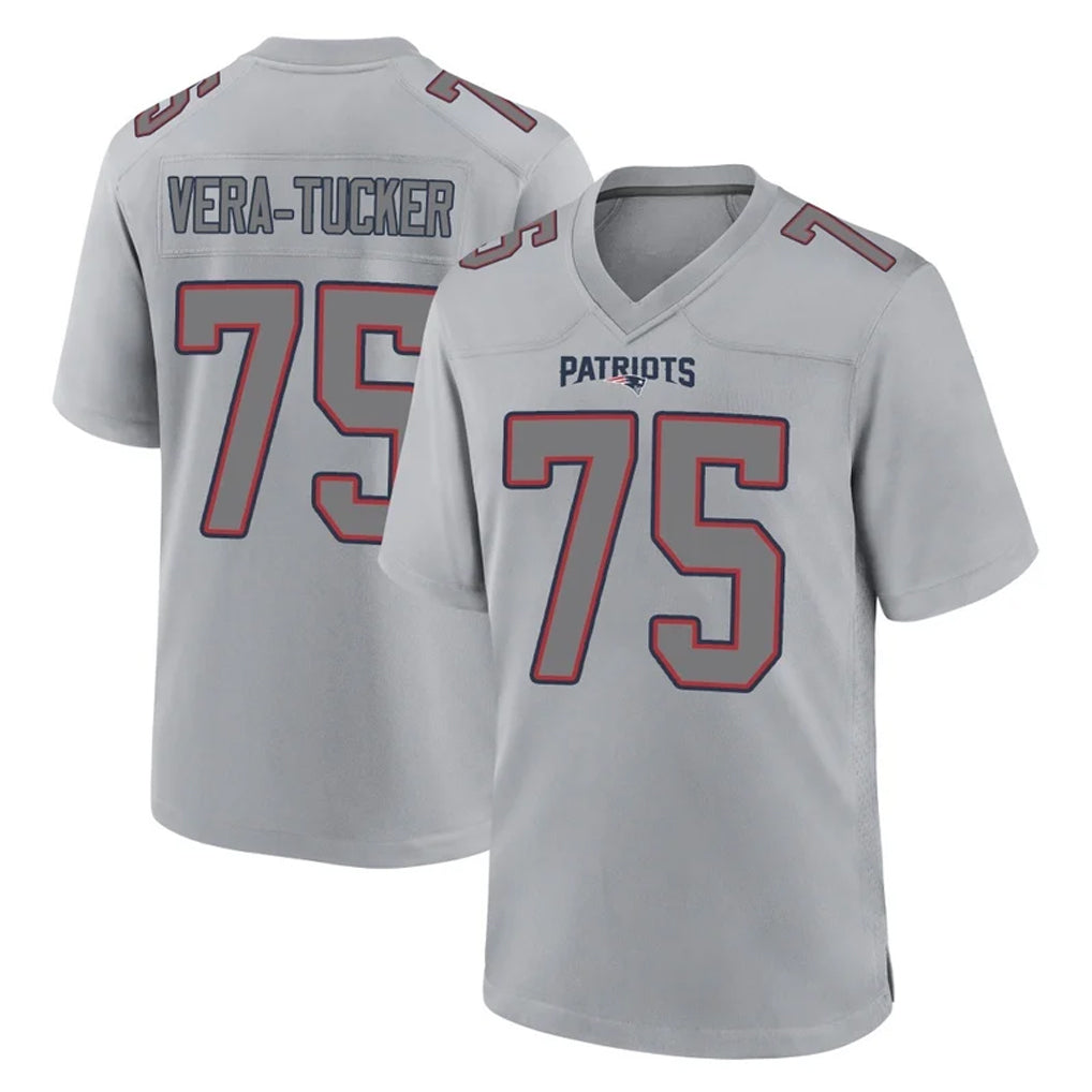 NE.Patriots #75 Alijah Vera-Tucker Player Gray Fashion Limited Home Game BALCE Stitched Jerseys