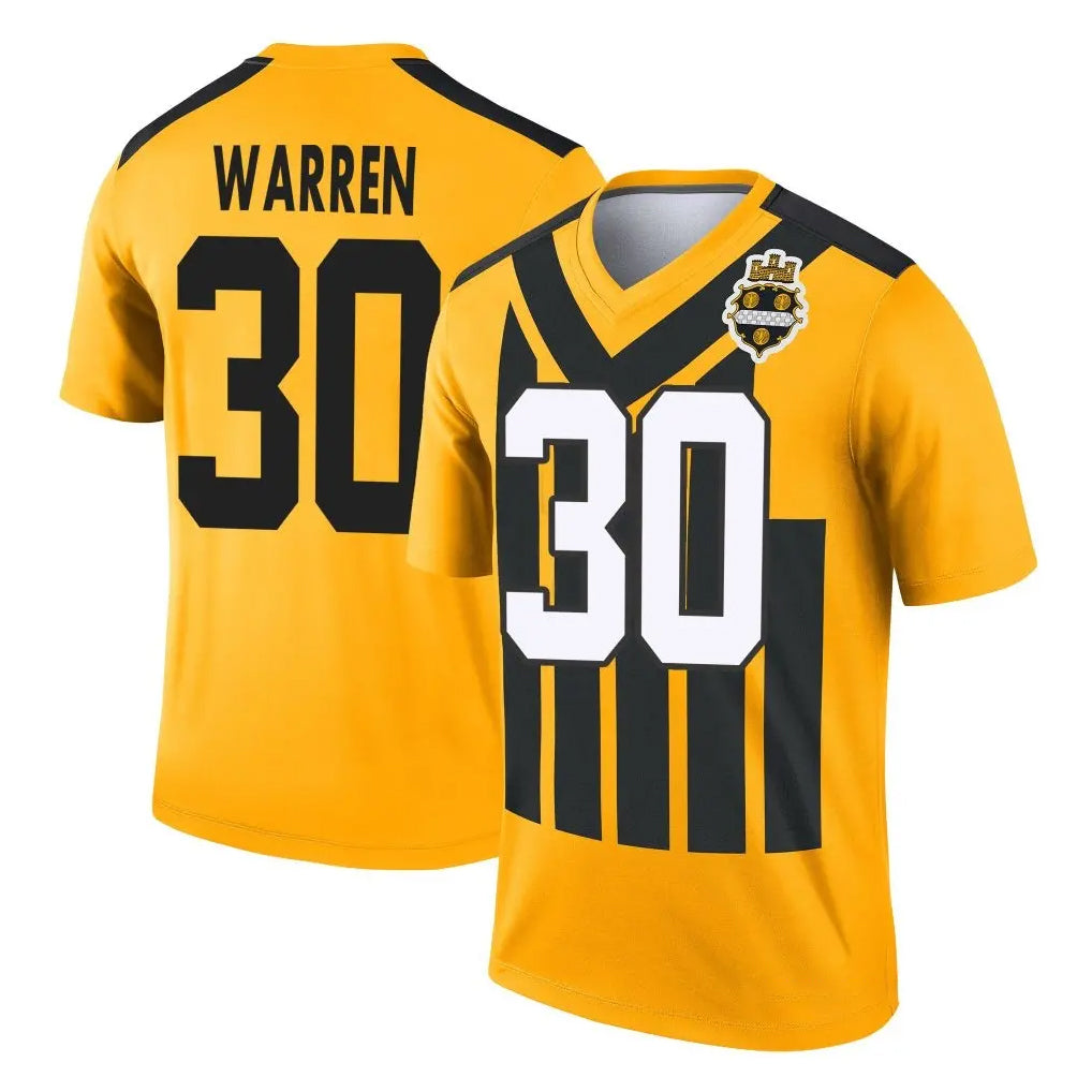 P.Steelers #30 Jaylen Warren Player Gold Legend Limited 1933 Throwback Performance Home Game BALCE Stitched Jerseys
