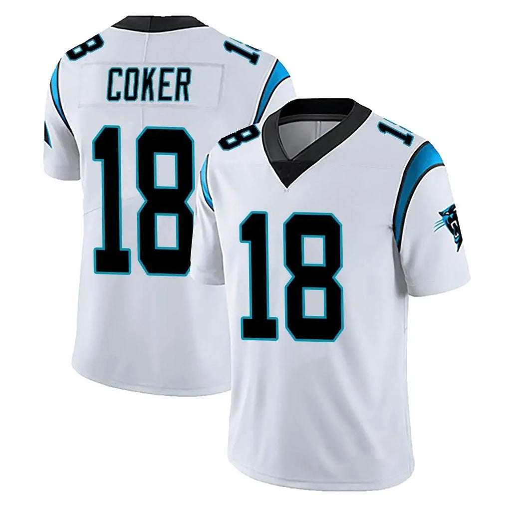 C.Panthers #18 Jalen Coker Player White Vapor Untouchable Limited Game BALCE Stitched Jerseys