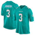 M.Dolphins #3 Chris Johnson Player Aqua Team Color Home Game BALCE Stitched Jerseys