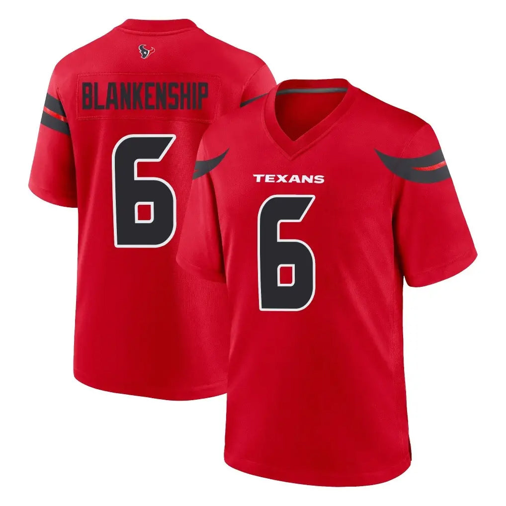 H.Texans #6 Reed Blankenship Player Red Alternate Home Game BALCE Stitched Jerseys