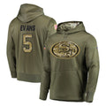 SF.49ers #5 Mike Evans Player Olive Salute to Service Pullover Hoodie Home Game BALCE Stitched Jerseys