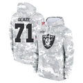 LV.Raiders #71 DJ Glaze Player Arctic Camo Salute to Service Hoodies Limited Game BALCE Stitched Jerseys