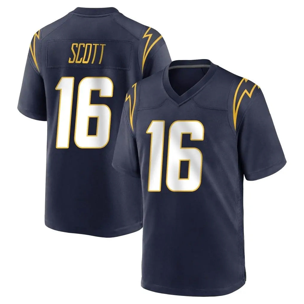 LA.Chargers #16 J.K. Scott Player Navy Home Game BALCE Stitched Jerseys