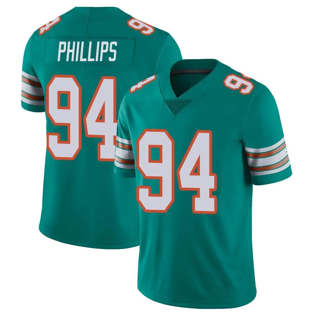 M.Dolphins #94 Jordan Phillips Player Aqua Limited Alternate Vapor Untouchable Home Game BALCE Stitched Jerseys