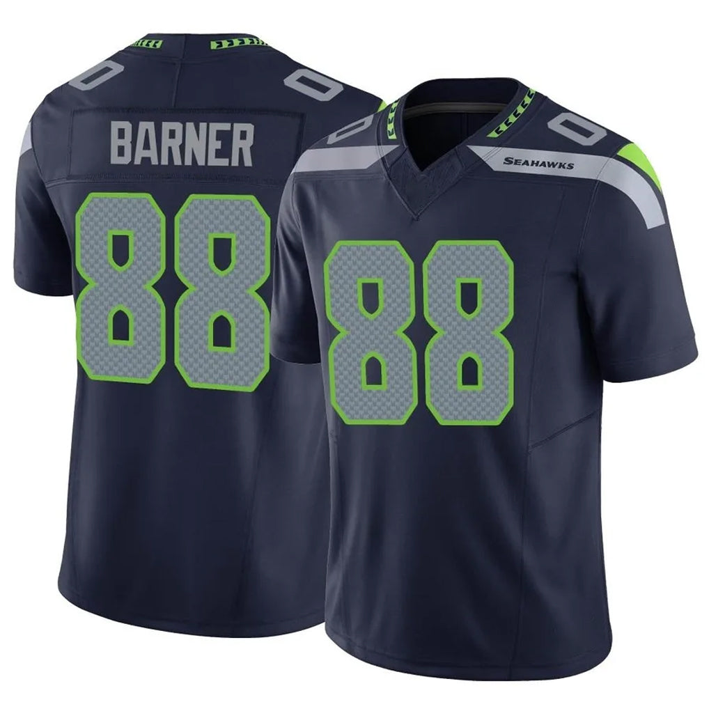 S.Seahawks #88 AJ Barner Player Navy Limited Vapor F.U.S.E. Home Game BALCE Stitched Jerseys