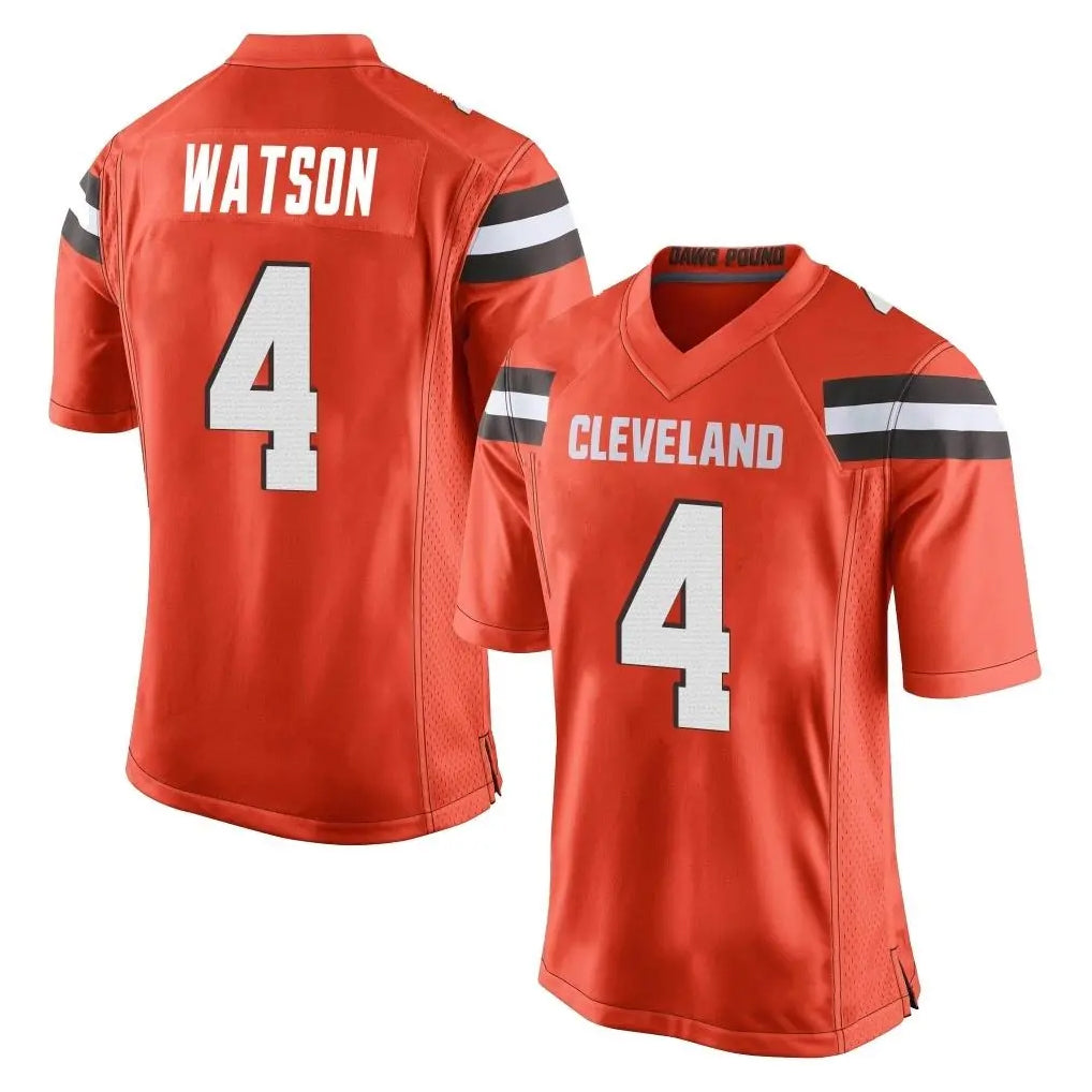 C.Browns #4 Deshaun Watson Player Orange Home Game BALCE Stitched Jerseys