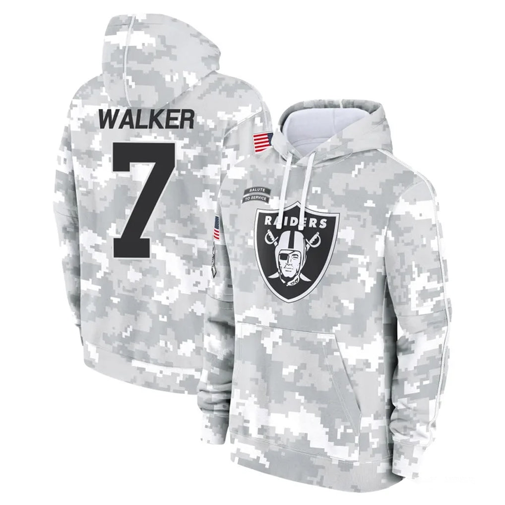 LV.Raiders #7 Quay Walker Player Arctic Camo Salute to Service Hoodies Limited Game BALCE Stitched Jerseys