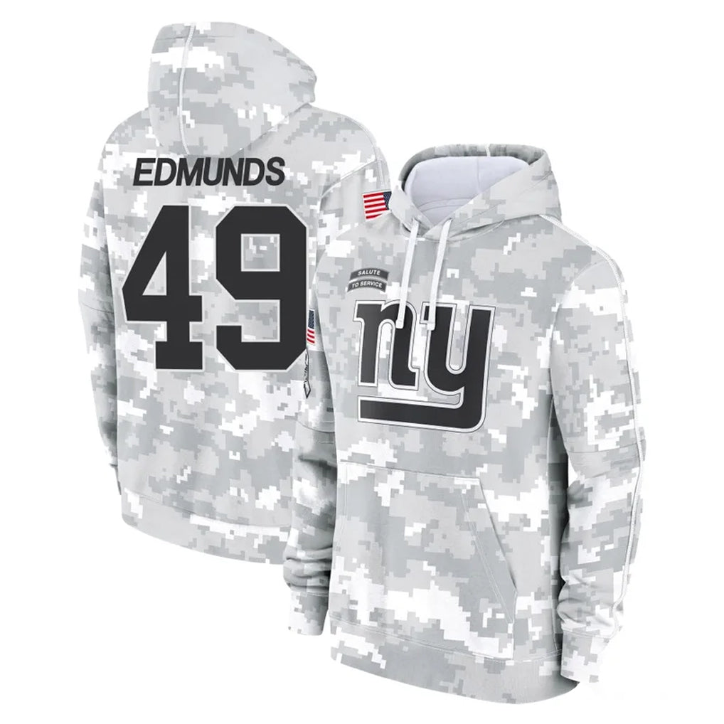 NY.Giants #49 Tremaine Edmunds Player Arctic Camo Salute to Service Pullover Hoodies Limited Game BALCE Stitched Jerseys
