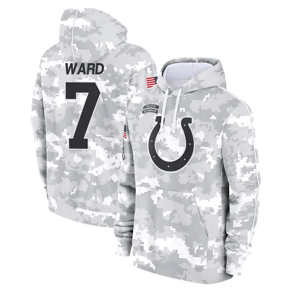 IN.Colts #7 Charvarius Ward Sr. Player Arctic Camo Salute to Service Hoodies Limited Game BALCE Stitched Jerseys