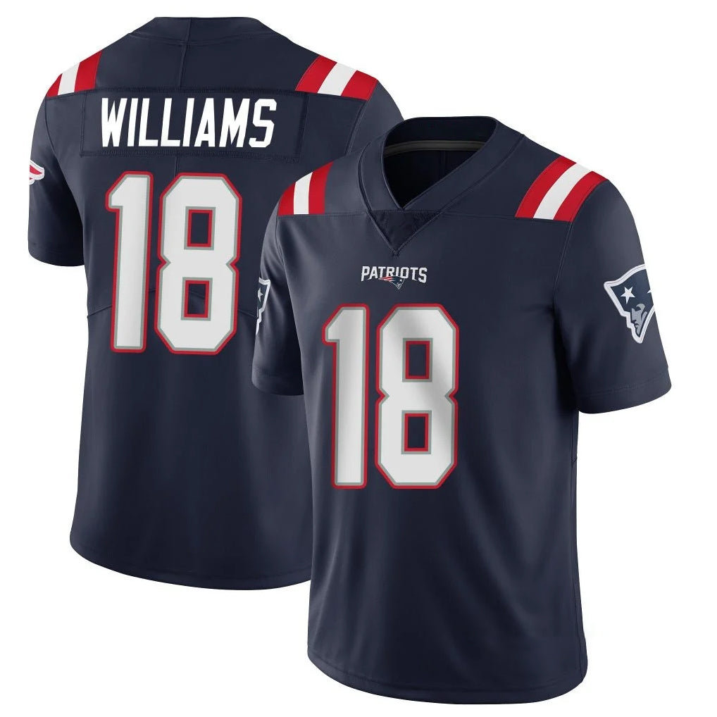 NE.Patriots #18 Kyle Williams Player Navy Vapor Untouchable Home Game BALCE Stitched Jerseys