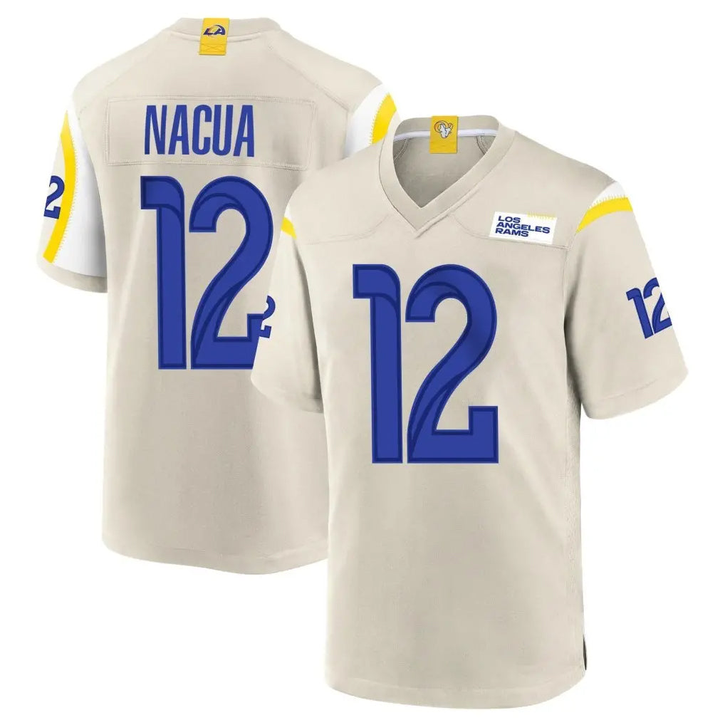 LA.Rams #12 Puka Nacua Player Bone Home Game BALCE Stitched Jerseys