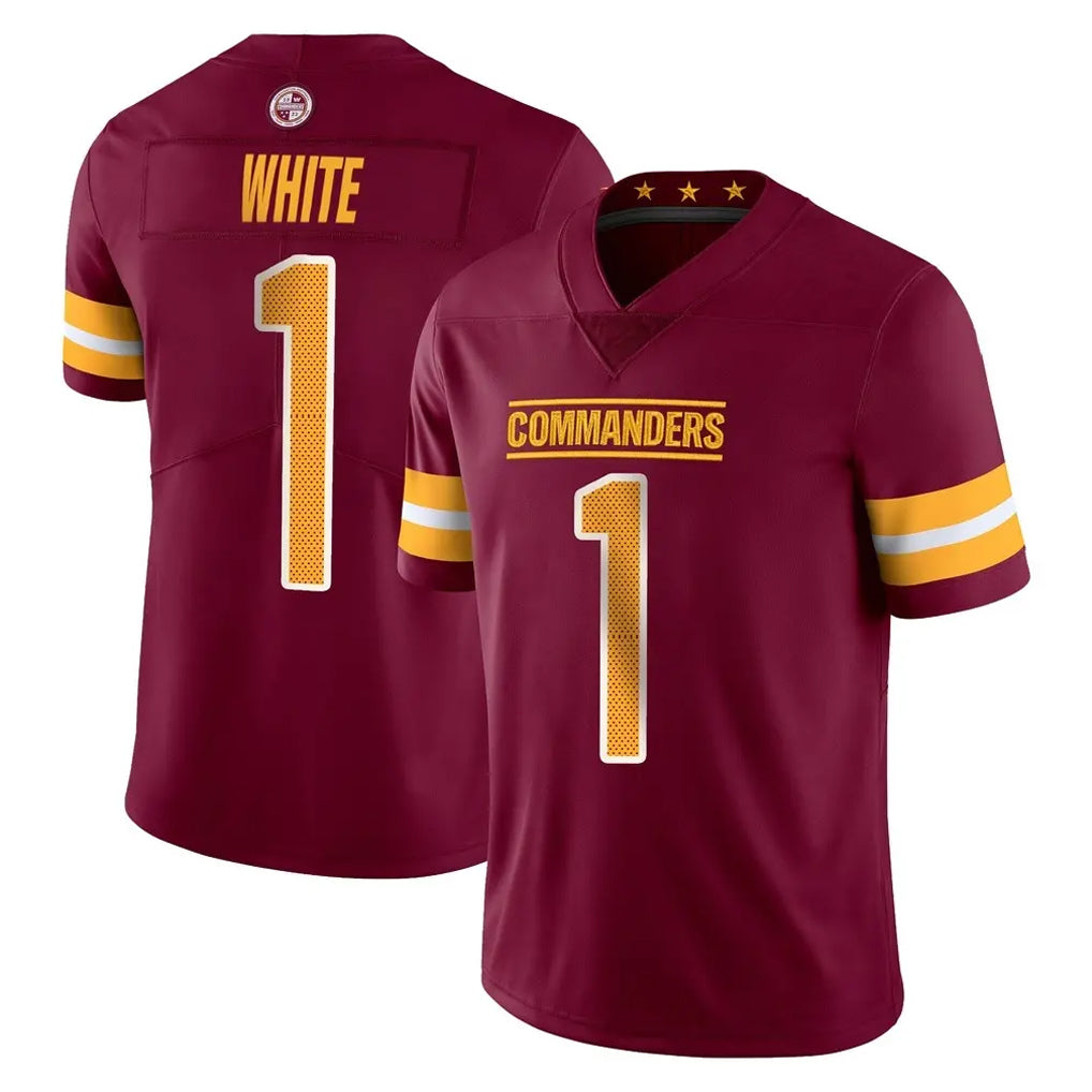 W.Commanders #1 Rachaad White Player Burgundy Limited Vapor Home Game BALCE Stitched Jerseys