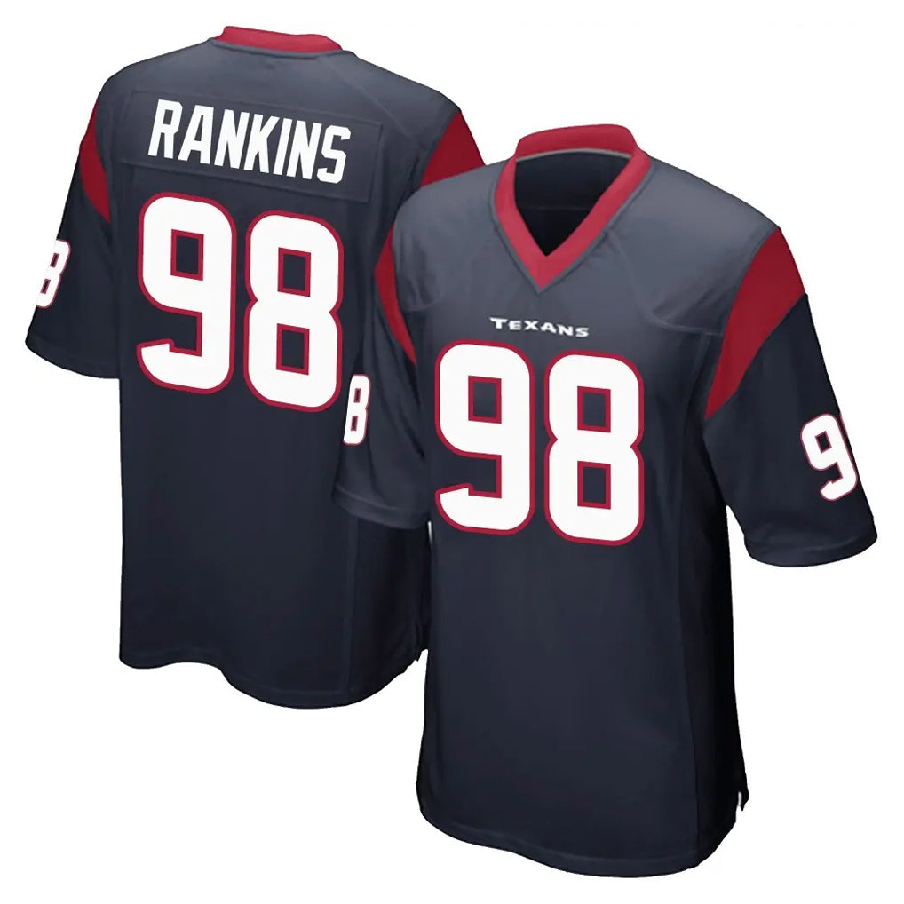 H.Texans #98 Sheldon Rankins Player Navy Home Game BALCE Stitched Jerseys