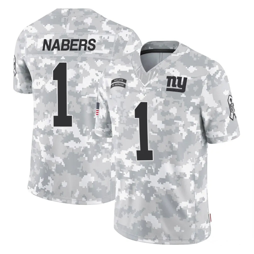 NY.Giants #1 Malik Nabers Player Arctic Camo Salute To Service Limited Game BALCE Stitched Jerseys