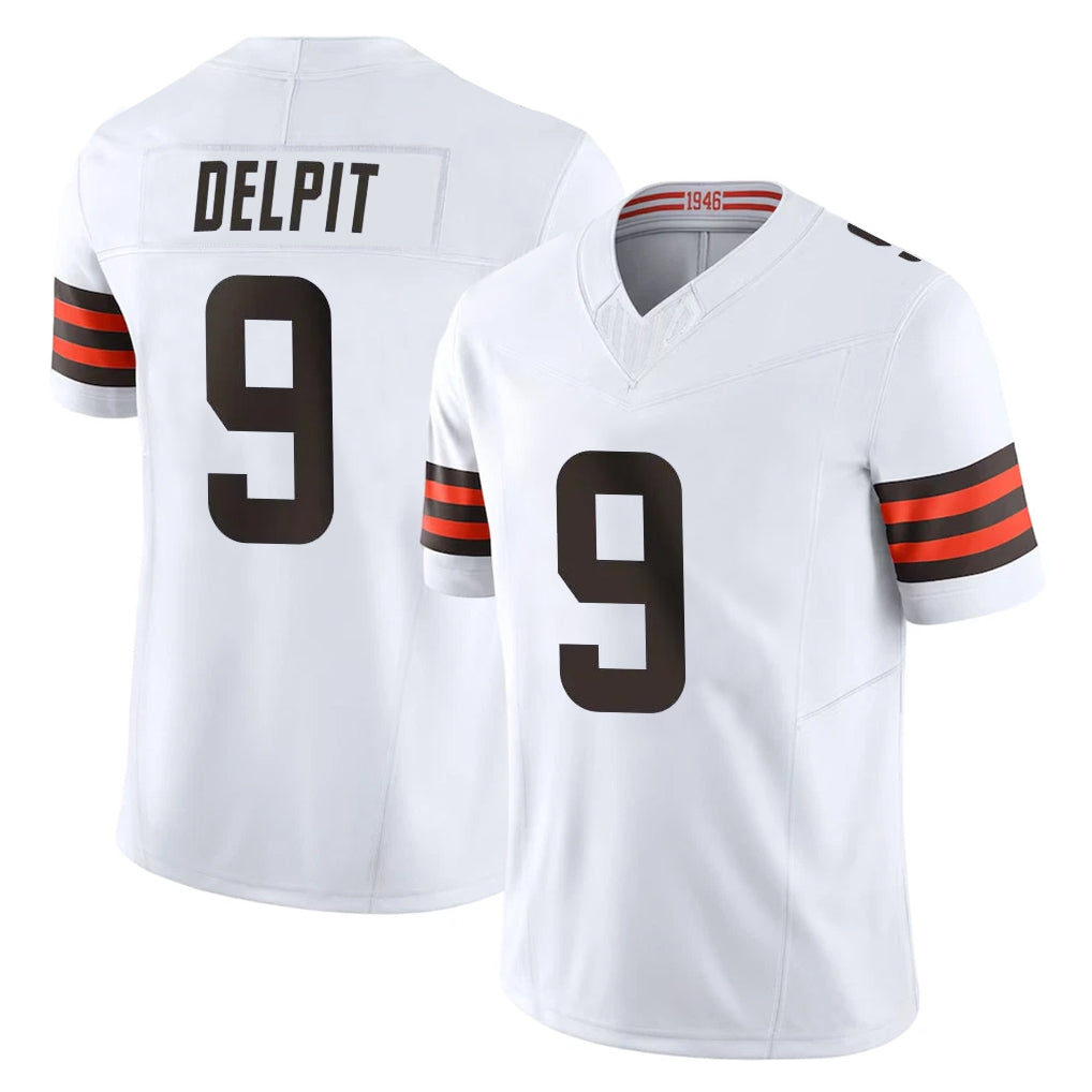 C.Browns #9 Grant Delpit Player White Vapor F.U.S.E. Limited Home Game BALCE Stitched Jerseys