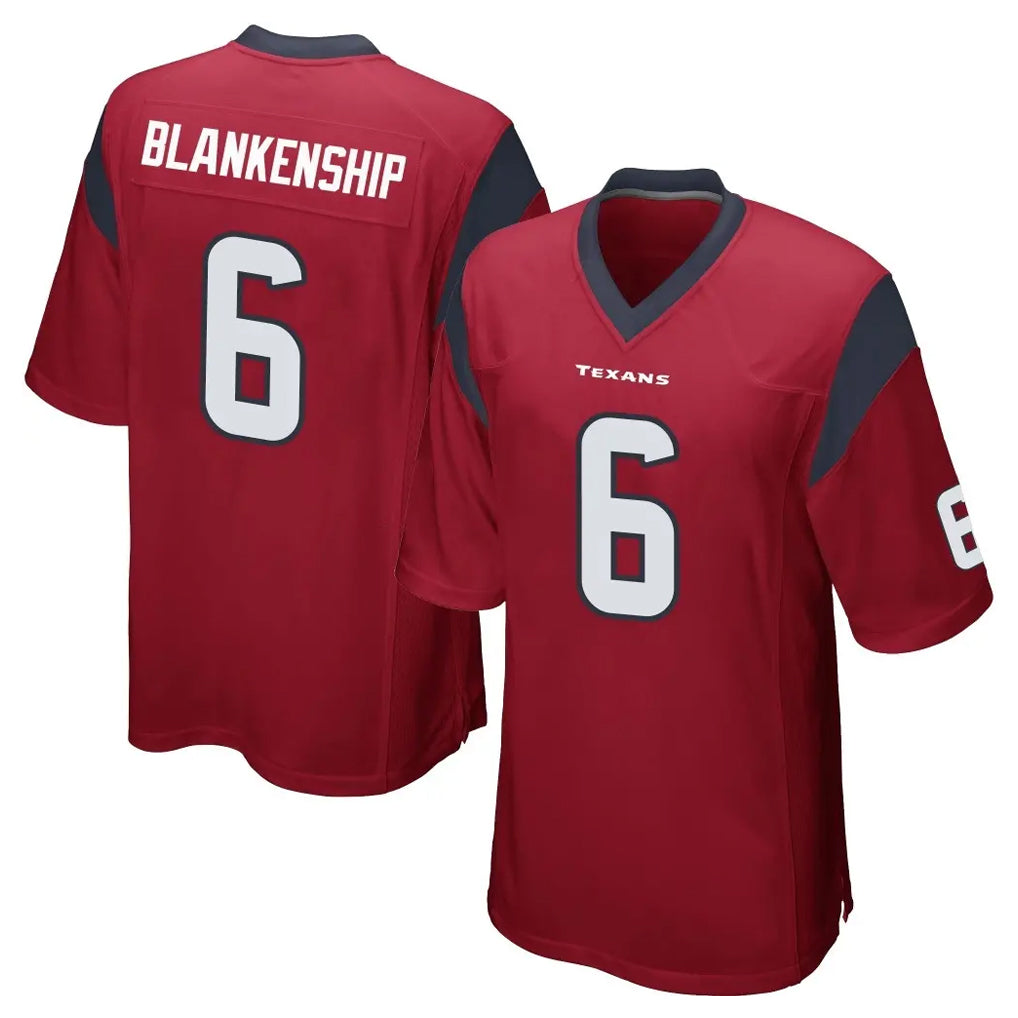 H.Texans #6 Reed Blankenship Player Red Home Game BALCE Stitched Jerseys
