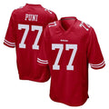 SF.49ers #77 Dominick Puni Player Red Home Game BALCE Stitched Jerseys