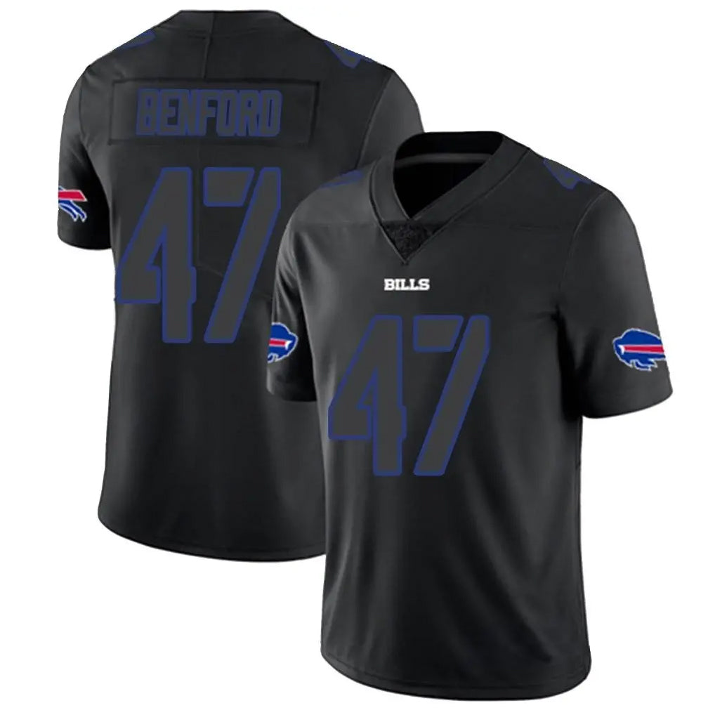 B.Bills #47 Christian Benford Player Black Impact Limited BALCE Stitched Jerseys