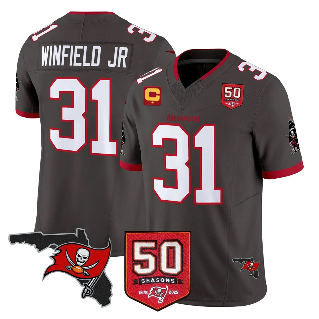 TB.Buccaneers #31 Antoine Winfield Jr. Player Pewter Limited 2026 Season Vapor F.U.S.E. Home Game BALCE Stitched Jerseys