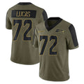 S.Seahawks #72 Abraham Lucas Player Olive Salute To Service Limited Game BALCE Stitched Jerseys