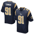 LA.Rams #91 Kobie Turner Player Navy Home Game BALCE Stitched Jerseys