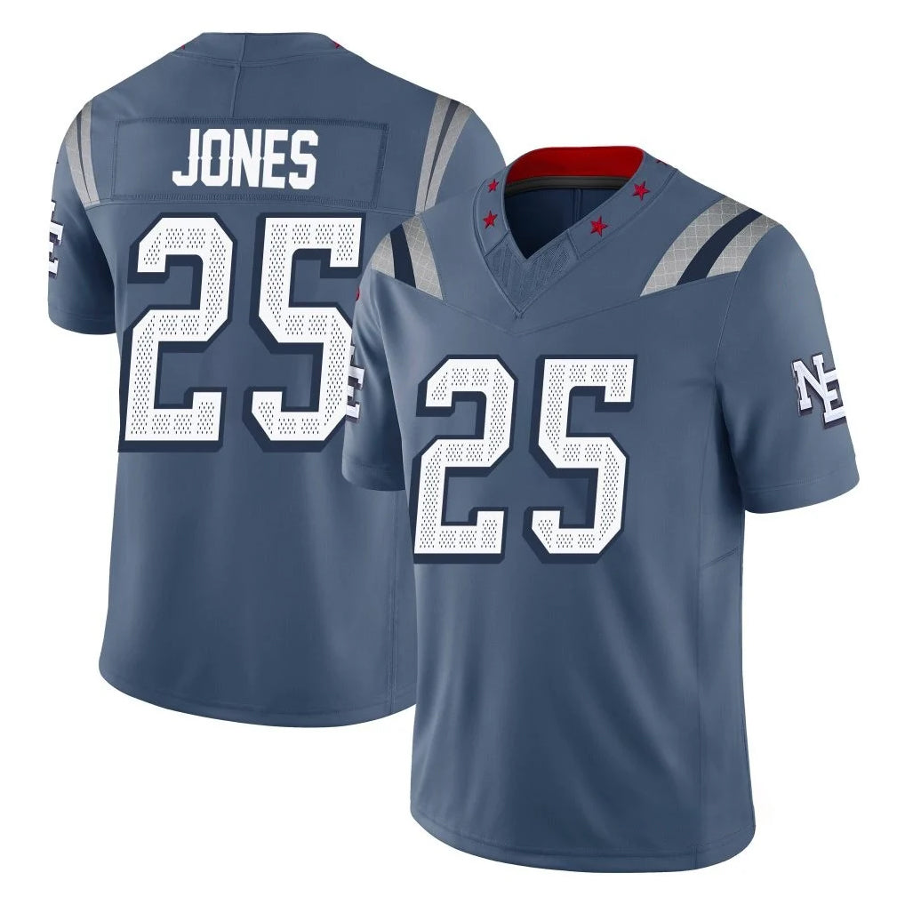 NE.Patriots #25 Marcus Jones Player Blue Limited Rivalries Collection Home Game BALCE Stitched Jerseys