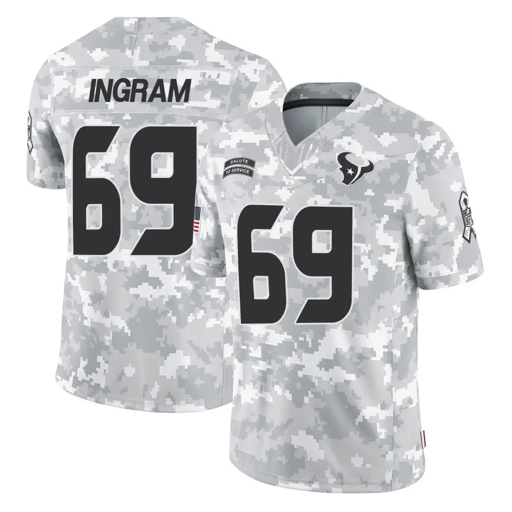 H.Texans #69 Ed Ingram Player Arctic Camo Salute To Service Limited Game BALCE Stitched Jerseys
