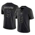 SF.49ers #6 Malik Mustapha Player Black Limited Reflective Home Game BALCE Stitched Jerseys