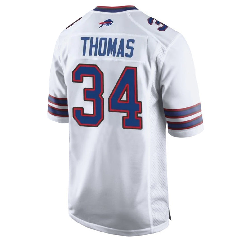 B.Bills #34 Thurman Thomas Player White Home Game BALCE Stitched Jerseys