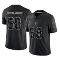 LV.Raiders #58 Jackson Powers-Johnson Player Black Reflective Limited Game BALCE Stitched Jerseys