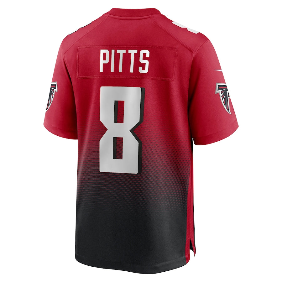 A.Falcons #8 Kyle Pitts Sr. Player Red Home Game BALCE Stitched Jerseys