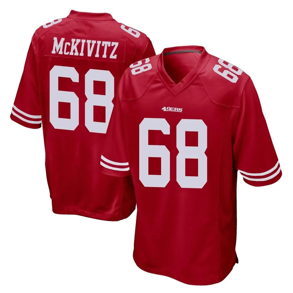 SF.49ers #68 Colton McKivitz Player Red Home Game BALCE Stitched Jerseys