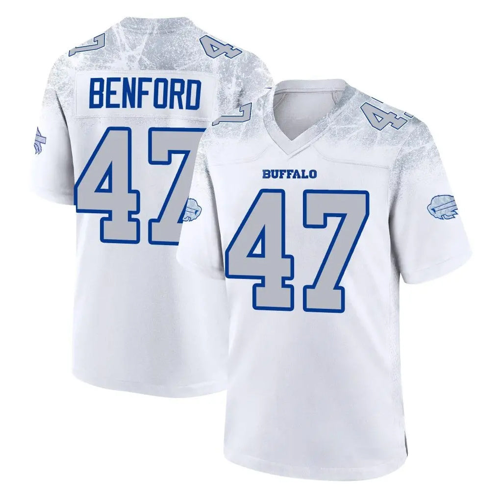 B.Bills #47 Christian Benford Player White Rivalries Collection Limited BALCE Stitched Jerseys