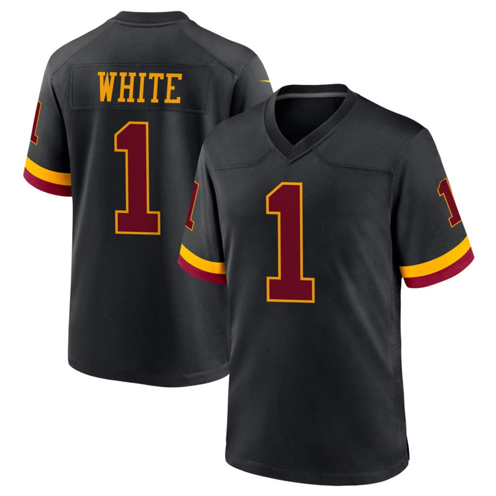 W.Commanders #1 Rachaad White Player Black Limited Home Game BALCE Stitched Jerseys